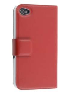 iPhone 4/4S Slim Genuine Leather Portfolio Case - Red