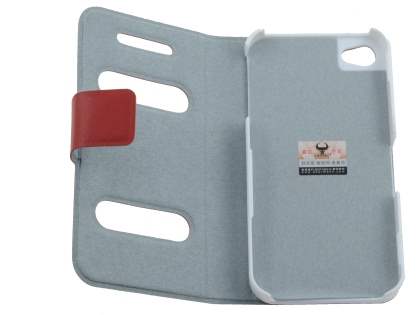 iPhone 4/4S Slim Genuine Leather Portfolio Case - Red