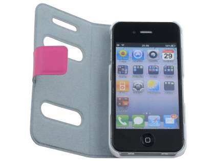 iPhone 4/4S Slim Genuine Leather Portfolio Case - Pink