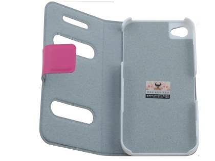 iPhone 4/4S Slim Genuine Leather Portfolio Case - Pink