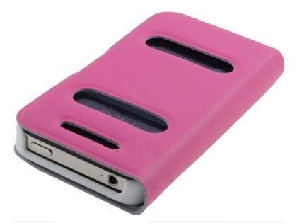 iPhone 4/4S Slim Genuine Leather Portfolio Case - Pink