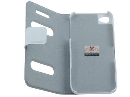 iPhone 4/4S Slim Genuine Leather Portfolio Case - White