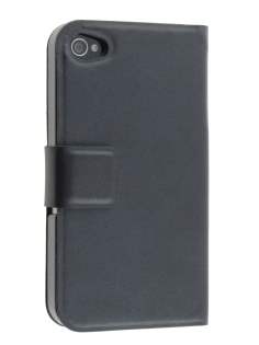 iPhone 4/4S Slim Genuine Leather Portfolio Case - Classic Black