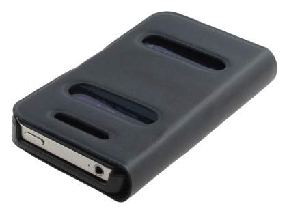 iPhone 4/4S Slim Genuine Leather Portfolio Case - Classic Black