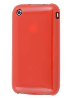 Frosted Colour TPU Gel Case for iPhone 3GS/3G - Red Soft Cover