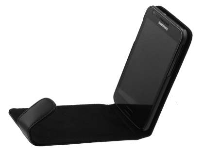 Samsung I9210T Galaxy S II 4G Genuine Leather Flip Case - Black