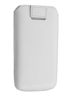 Genuine Leather Slide-in Case with Pull-out Strap - Pearl White