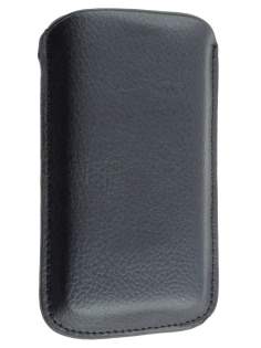 Synthetic Leather Slide-in Case with Pull-out Strap - Classic Black
