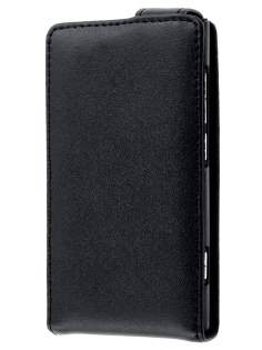 Nokia Lumia 800 Genuine Leather Flip Case - Classic Black