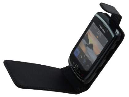 BlackBerry Torch 9810/9800 Synthetic Leather Flip Case - Black