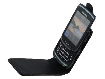 BlackBerry Torch 9810/9800 Synthetic Leather Flip Case - Black