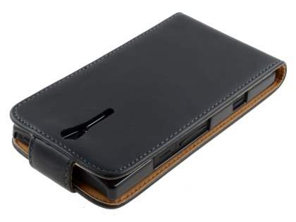 Synthetic Leather Flip Case for Sony Xperia S - Black