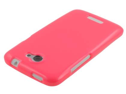 Glossy Gel Case for HTC One X / XL / X+ - Hot Pink
