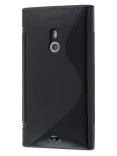 Nokia Lumia 800 Wave Case - Frosted Black/Black Soft Cover