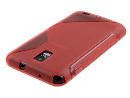 Samsung I9210T Galaxy S II 4G Wave Case - Frosted Red/Red