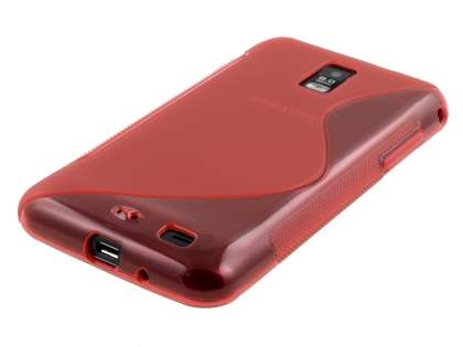 Samsung I9210T Galaxy S II 4G Wave Case - Frosted Red/Red
