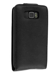 HTC Touch HD2 Genuine Leather Flip Case - Black