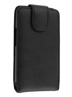 HTC Touch HD2 Genuine Leather Flip Case - Black