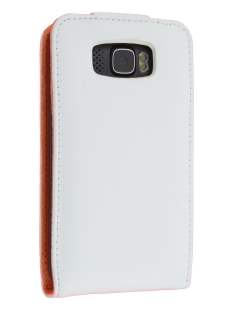 HTC Touch HD2 Genuine Leather Flip Case - White