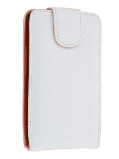 HTC Touch HD2 Genuine Leather Flip Case - White