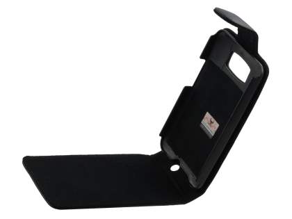 HTC Touch HD2 Genuine Leather Flip Case - Black