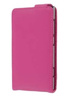 Nokia Lumia 800 Genuine Leather Flip Case - Pink