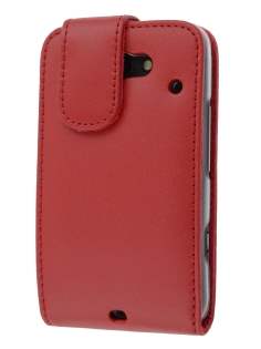 HTC ChaCha Genuine Leather Flip Case - Red