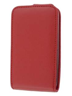 HTC ChaCha Genuine Leather Flip Case - Red