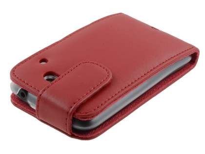 HTC ChaCha Genuine Leather Flip Case - Red