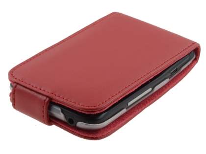 HTC ChaCha Genuine Leather Flip Case - Red
