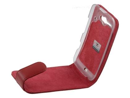 HTC ChaCha Genuine Leather Flip Case - Red