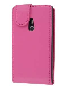 Nokia Lumia 800 Synthetic Leather Flip Case - Pink Leather Flip Case
