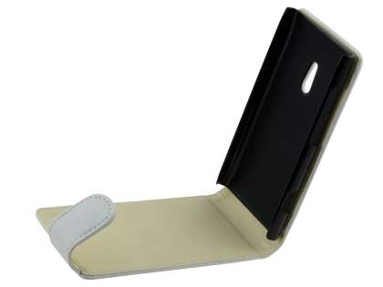 Nokia Lumia 800 Synthetic Leather Flip Case - White