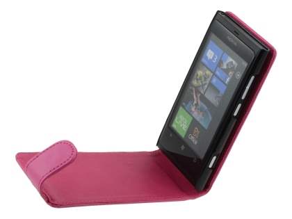 Nokia Lumia 800 Synthetic Leather Flip Case - Pink