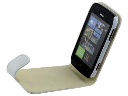 Nokia Lumia 710 Synthetic Leather Flip Case - White