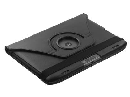 Premium Slim Synthetic Leather Swivel Flip Case for Motorola XOOM 2 10.1 - Black