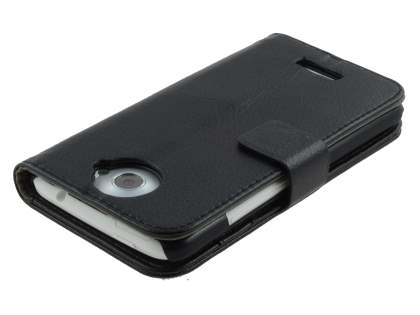 HTC One X / XL / X+ Slim Synthetic Leather Wallet Case with Stand - Black