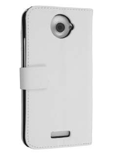 HTC One X / XL / X+ Slim Synthetic Leather Wallet Case with Stand - White HTC One X / XL / X+ Slim Synthetic Leather Wallet Case with Stand - White