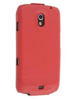 Samsung I9250 Galaxy Nexus Slim Synthetic Leather Flip Case - Red