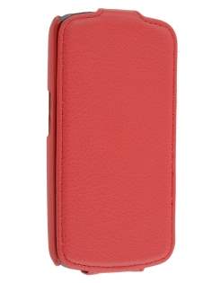 Samsung I9250 Galaxy Nexus Slim Synthetic Leather Flip Case - Red