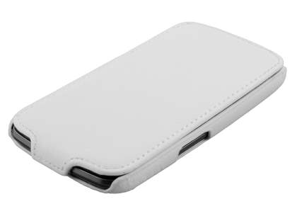 Samsung I9250 Galaxy Nexus Slim Synthetic Leather Flip Case - White