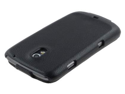 Samsung I9250 Galaxy Nexus Slim Synthetic Leather Flip Case - Black