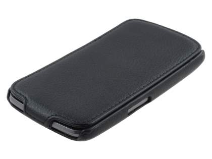 Samsung I9250 Galaxy Nexus Slim Synthetic Leather Flip Case - Black