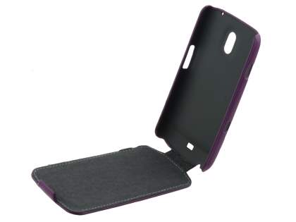 Samsung I9250 Galaxy Nexus Slim Synthetic Leather Flip Case - Purple