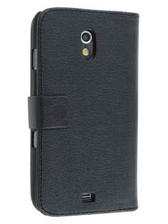 Samsung I9250 Google Galaxy Nexus Synthetic Leather Wallet Case - Classic Black