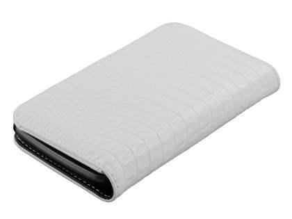 Samsung I9250 Google Galaxy Nexus  Synthetic Crocodile Skin leather Wallet Case - Ivory