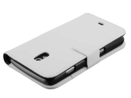 Samsung I9250 Google Galaxy Nexus Synthetic Leather Wallet Case - Pearl White