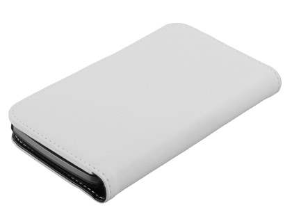 Samsung I9250 Google Galaxy Nexus Synthetic Leather Wallet Case - Pearl White