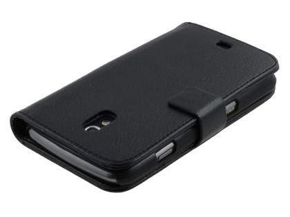 Samsung I9250 Google Galaxy Nexus Synthetic Leather Wallet Case - Classic Black