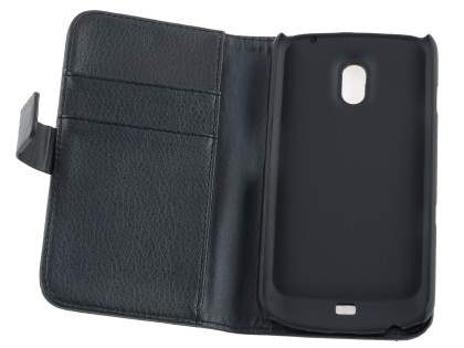 Samsung I9250 Google Galaxy Nexus Synthetic Leather Wallet Case - Classic Black
